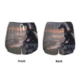 thumbnail image 3 of Gukieu Black Dragon Cliff Dawn Print Women's Sports Shorts with Drawstring Elastic Waistband for Running, Yoga, Fitness-XX-Large, 3 of 7