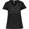 thumbnail image 3 of Inktastic USA Fourth of July State Names Women's Plus Size V-Neck T-Shirt, 3 of 5