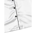 thumbnail image 4 of Ensemble de Pyjama 2 Pcs en Satin pour Femmes, Bouton avant, Manches Courtes, 4 of 6