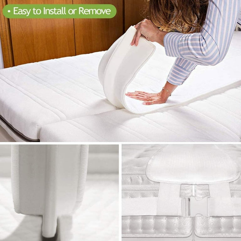 Bed Bridge Twin to Converter Kit Adjustable Mattress Connector for Bed BedspaceFiller Twin Bed Connector, White