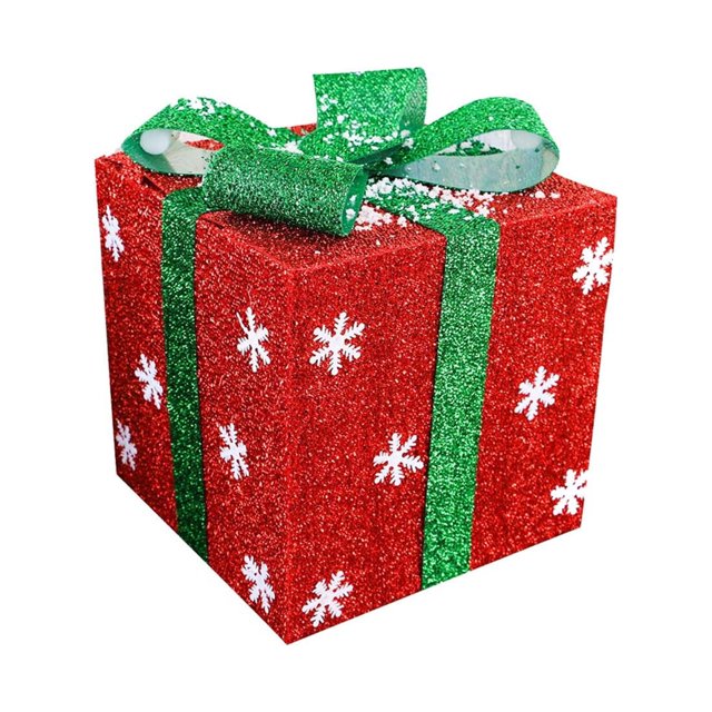 onlyliua Ofertas Del Día Por Tiempo Limitado Caja de Regalo En Adorno Navideño, Decoración de Ventana, Caja de Regalo En Copos de Nieve