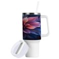 thumbnail image 2 of 40 Oz Car Handle Water Bottle Water Cup Water Bottle Water Jug Coffee Cup Travel Water Bottle Large Purple Flowers, 2 of 8