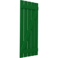 thumbnail image 3 of Ekena Millwork 19 1/2"W x 76"H Americraft Five Board (2 Batten) Exterior Real Wood Spaced Board-n-Batten Shutters w/ Z-Bar (Per Pair), Viridian Green, 3 of 10