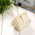 thumbnail image 4 of White Plastic Mini Woven Basket - With Handle, Sturdy & Lightweight, for Weddings, Parties & Snack Storage, 4 of 8