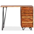 thumbnail image 3 of vidaXL Writing Desk with 1 Drawer and 1 Cabinet Solid Sheesham Wood, 3 of 12
