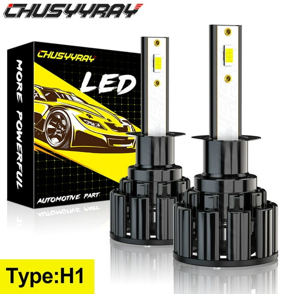 2Pcs H1 LED Headlight Bulbs Conversion Kit High Low Beam 80W 6500K Super White