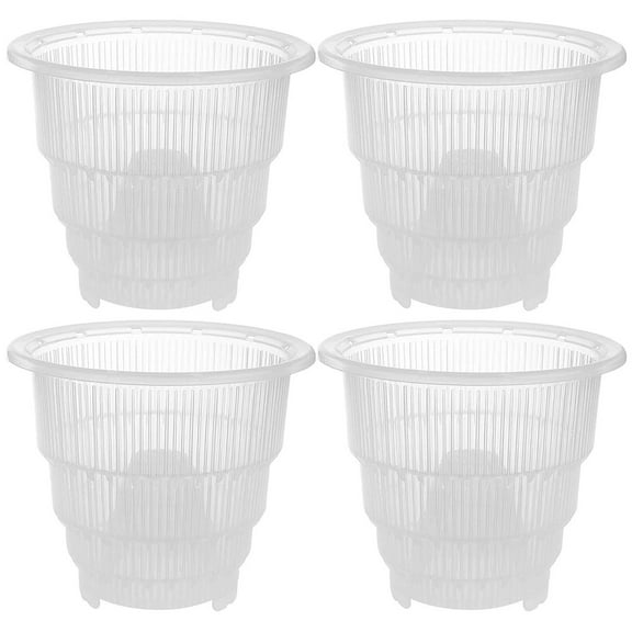 BERTDOMD 2-Pack Clear Plastic Orchid Pots with Breathable Slotted Design for Indoor and Outdoor Planting