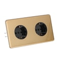 thumbnail image 2 of German Style Double Plug Socket, Stainless Steel Flame Retardant Double Plug Socket Tin Phosphor Bronze Conductor Dual Socket  For Electric Appliances, 2 of 8