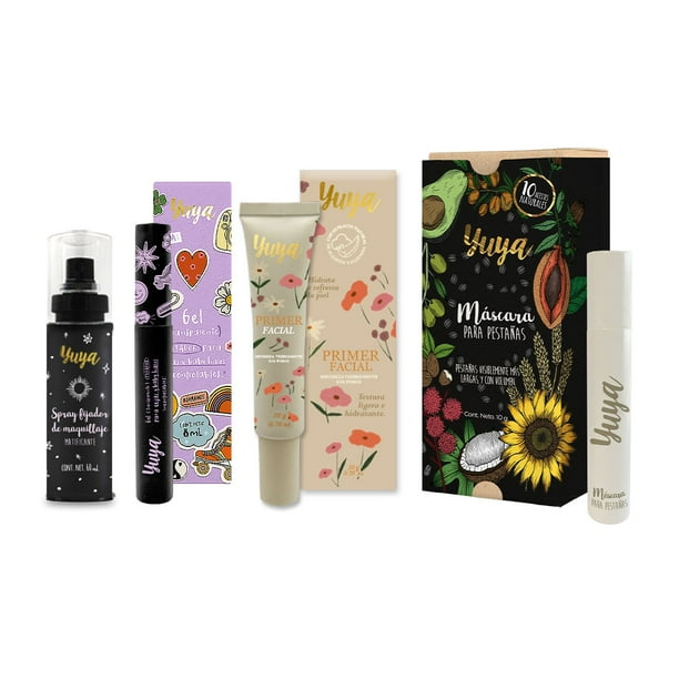Pack Yuya Primer Facial + Spray Fijador + Máscara 10 aceites + Gel de cejas