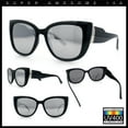 thumbnail image 2 of Womens Oversize Diva Luxury Fashion Cat Eye Designer Style Sunglasses [Black - Silver Mirror], 2 of 8