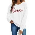 thumbnail image 2 of Vetsdori Womens Valentine Sweatshirts Pullover Casual Tops Gifts for Girlfriend , Crew Neck Sweatshirts for Women Love Heart, 2 of 8