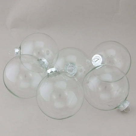 Northlight Clear Glass Ball Christmas Ornaments - Set of 6