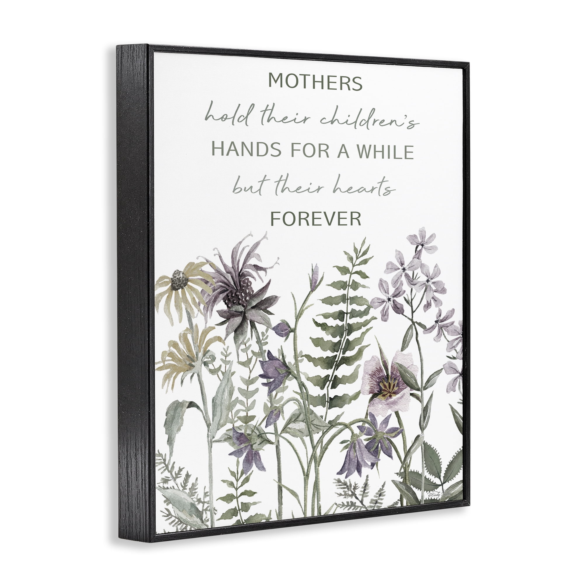 Stupell Industries Mother's Hold Parenting Sentiment Black Framed Giclee Art, design by Cindy Jacobs