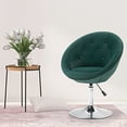 thumbnail image 4 of HOMCOM Modern Makeup Vanity Chair Round Tufted Swivel Accent Chair with Chrome Frame Height Adjustable for Living Room, Bedroom Grey, 4 of 9