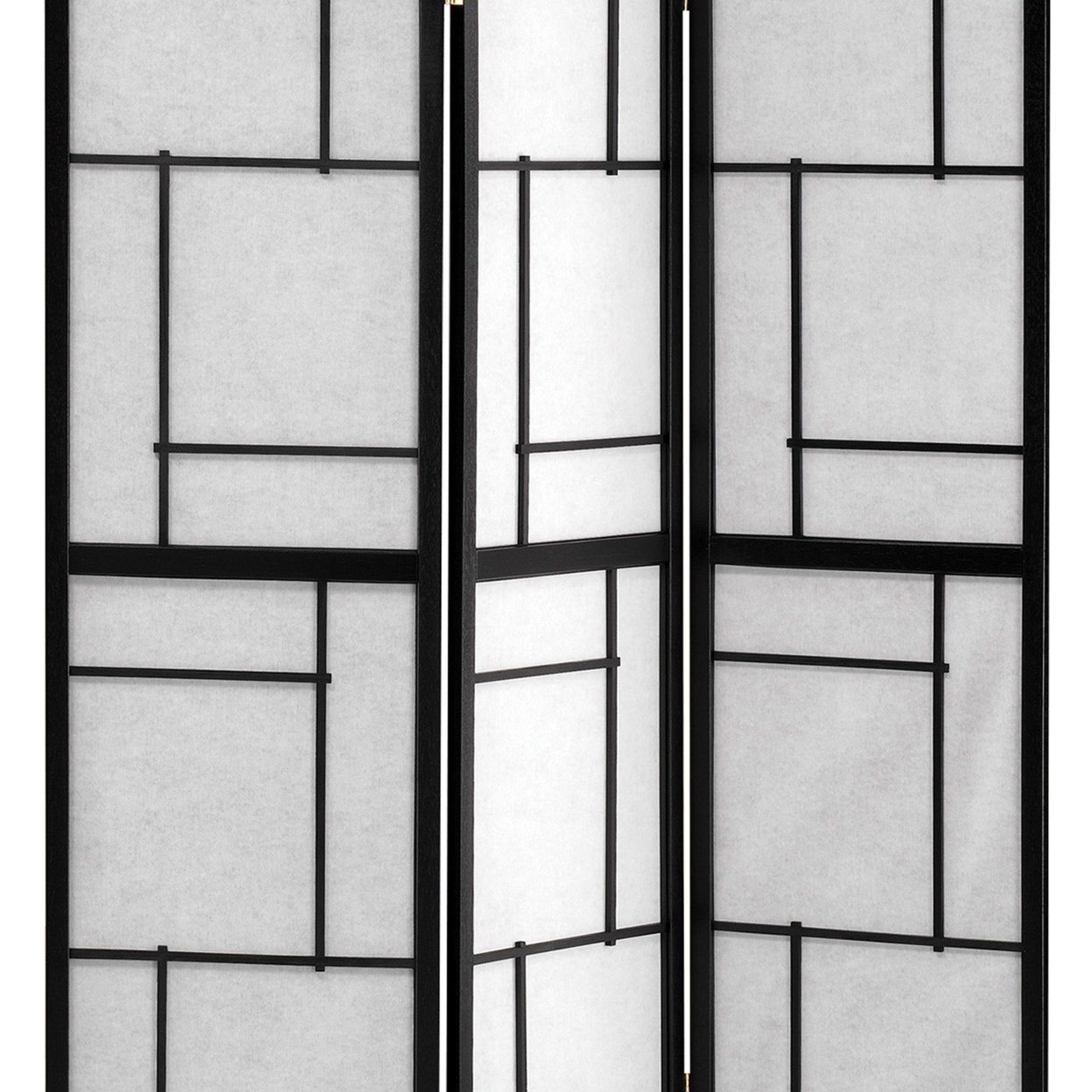 Monarch Specialties Damis 3-Panel Folding Floor Screen Black And White - image 3 of 5
