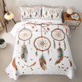 thumbnail image 2 of Homewish Dreamy Boho Dreamcatcher Twin Quilt Set,Watercolor Feathers Twin Coverlet Set,2-Piece, 2 of 7