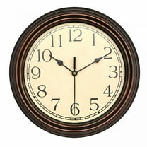 DESIGNICE Wall Clock Retro Silent Non-Ticking Round Classic Clock Quartz Decorative Battery Operated Wall Clock for Living Room Kitchen Home 12 Inch Bronze