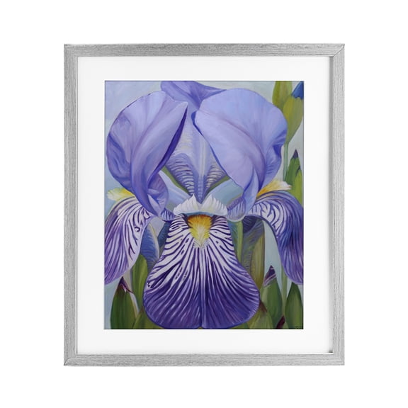 Stupell Industries French Country Blooming Purple Iris Petals Gray Framed Print Under Glass, 13 x 16, by Violeta Vollmer