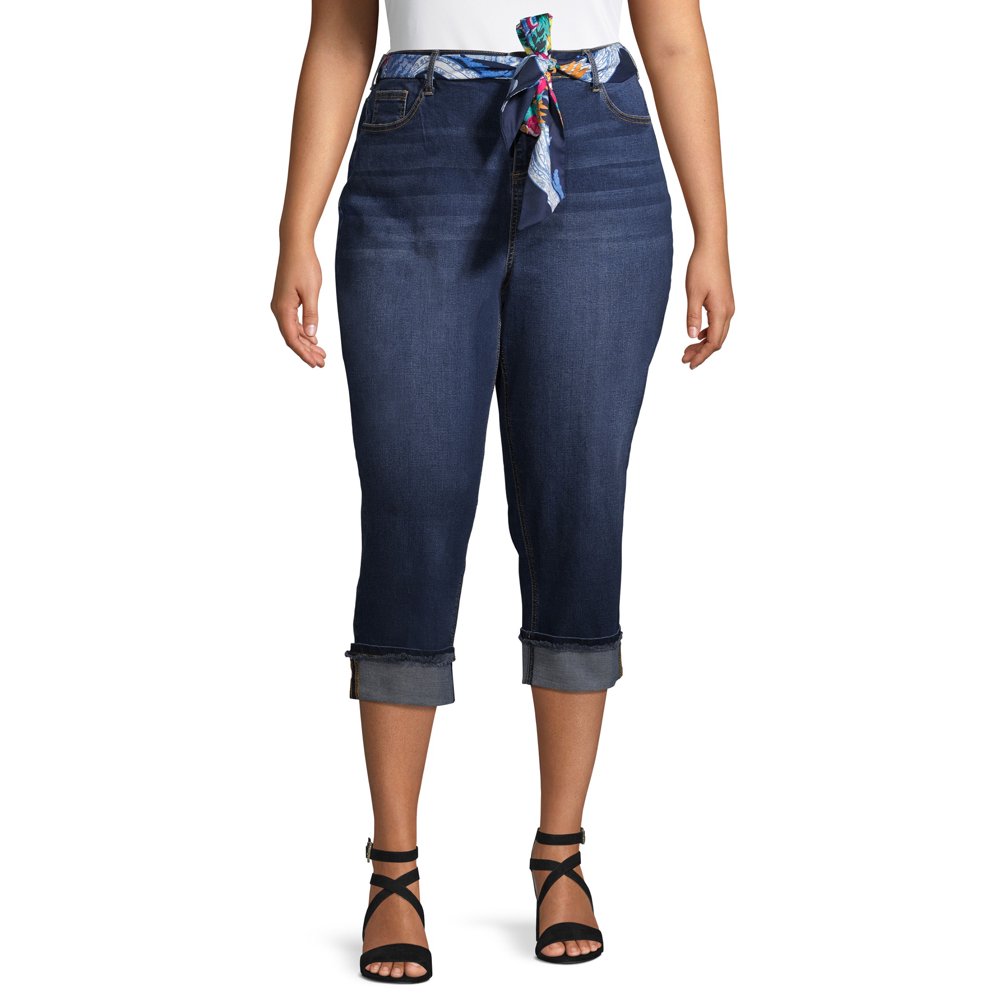 Alivia Ford Alivia Ford Women's Plus Size Turn RollCuff Capri with