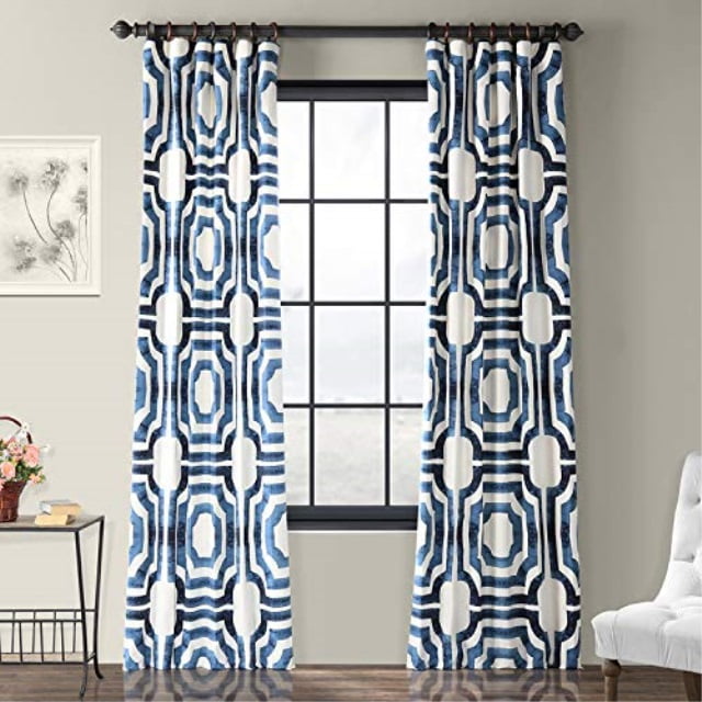 Half Price Drapes Prtw D23b 96 Mecca Printed Cotton Curtain 50 X