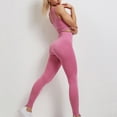 thumbnail image 4 of Mrat Casual Workout Sets Two Piece Outfits for Women Cropped Tank Tops High Waist Leggings Active Wear Yoga Suit Sportswear Two Piece Trendy Suit Set S-2 Hot-Pink S, 4 of 5