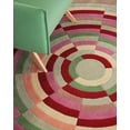 thumbnail image 2 of Premium Circular Handmade Rug with Striped Patterns made with 100% New Zealand Wool Best Suites in your Living Room, 2 of 4