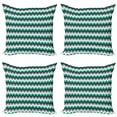 thumbnail image 1 of Ambesonne Chevron Throw Pillow Cover 4 Pack, Symmetric Arrows Stripe, 18", Jade Green Grey White, 1 of 2