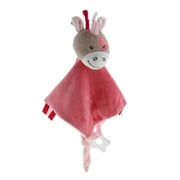 Baby Teething Tag Blanket Infant Boys Girls Cozy Plush Teething Blanket Pink Rabbit
