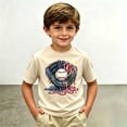 thumbnail image 2 of KHONTS Baseball Design Sprinkles Baseball Player T-Shirt Summer Short Sleeve Tops,Size 2-13 Years Beige 110, 2 of 4