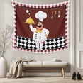 thumbnail image 5 of Fat Chef Large Tapestry for Bedroom Wall Hanging Tapestry, Red Gourmet Kitchen Red Black Buffalo Plaid Ceiling Backdrop Tapestries Poster Blanket Wall Decor for Teens Room Living Room Dorm 86" x 104", 5 of 8