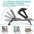 thumbnail image 3 of Yoleny Chaise Longue de Patio de 66 cm de Large avec Roulettes, Ensemble de 2 Chaises Longues de Piscine avec Dossier Réglable, Chaises Longues d'Extérieur en Textilène Imperméable avec Table d'Appoint pour Patio Ou Terrasse de Piscine, Grise, 3 of 7