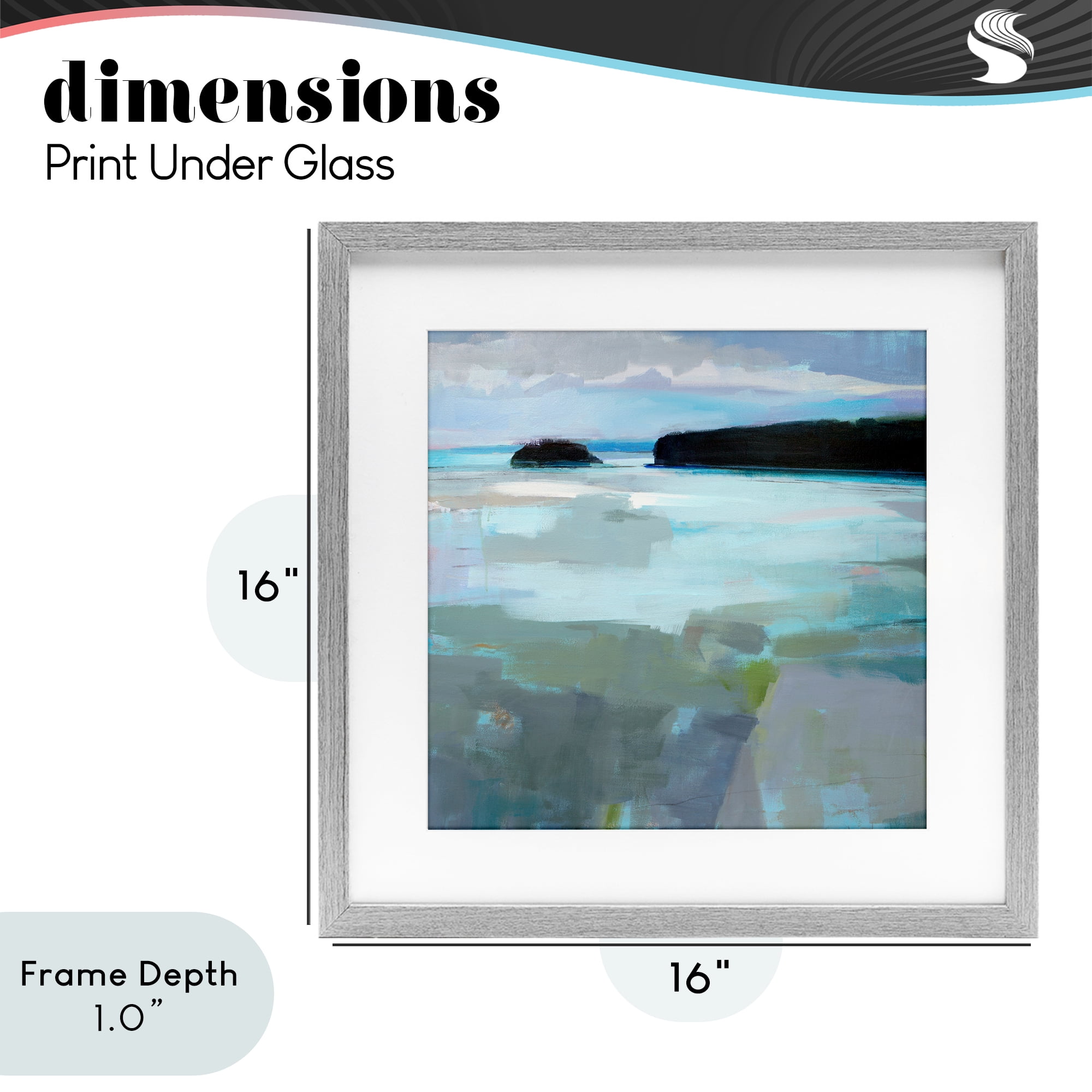 Stupell Industries Freeport Maine Abstraction Gray Framed Print Under Glass, design by Kathleen Robbins