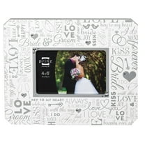 LOVE SPOKEN TYPOGRAPHY Wood keepsake frame by Prinz - 4x6