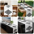 thumbnail image 6 of Black Gray Boho Table Runner 72 Inches Long, Modern Abstract Geometric Lattice Kitchen Coffee Dining Table Decoration for Home Party Birthday Wedding Home Decor 18x72 Inches, 6 of 8