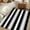 Black, variant on Purple Grey Stripe Round Rugs 5ft, Farmhouse Modern Art Striped Non Slip Washable Rug Runner, Low Pile Indoor Floor Carpet Mat Bathroom Rugs for Living Room, Bedroom, Kids Room