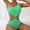 Mint Green, variant on Generic Women's One Piece Swimsuit Sexy One Shoulder Swimwear Ring Linked Textured Monokini Bathing Suits