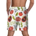 thumbnail image 4 of Uemuo Tomatoes Pattern Mens Swim Trunks Quick Dry Board Shorts with Mesh Lining, Stretch Beach Shorts Quick Dry No-Chafing Board Shorts-, 4 of 9