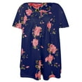 thumbnail image 3 of Womens Tops Summer 2022,Womens Floral Printed Tunic Tops Short Sleeve V Neck Flowy Swing Blouses Casual Loose Shirts for Women, 3 of 4