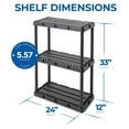 thumbnail image 3 of 3 Shelf Knect-A-Shelf Solid Light Duty Storage Unit 24 x 12 x 33 Organizer System for Home, Garage, or Basement, Black (2 Pack), 3 of 9