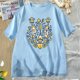 thumbnail image 3 of Camiseta de Trident de Ucrania para hombre y mujer, Camisa de algodón Unisex, camisetas gráficas de Ucrania, ropa de gran tamaño para mujer, 3 of 5