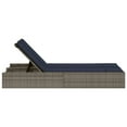 thumbnail image 4 of vidaXL Double Sun Lounger with Cushions Gray Poly Rattan, 4 of 8