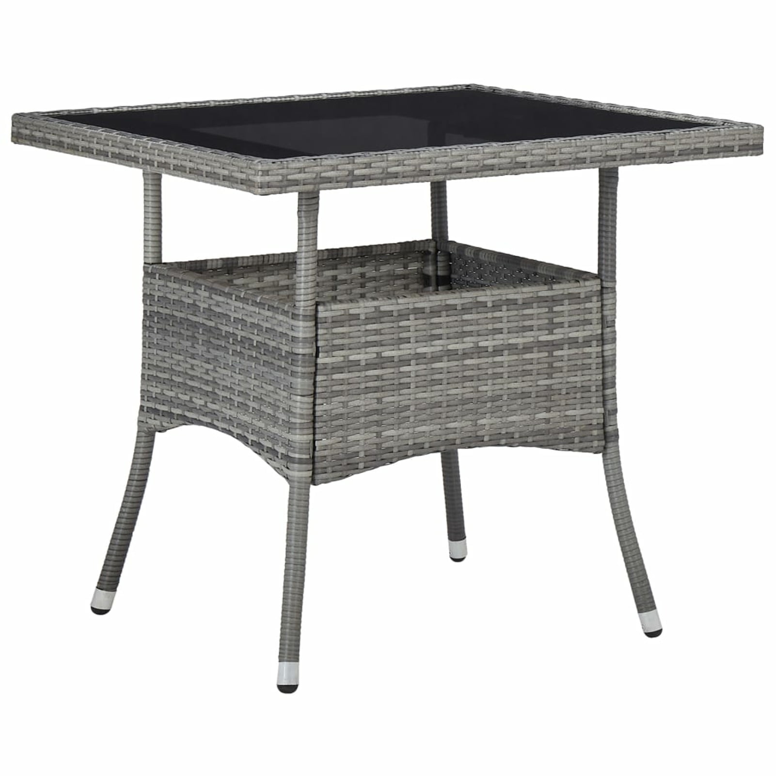 Garden Table Poly Rattan Dining Table Outdoor Patio Yard Lightweight table Grey