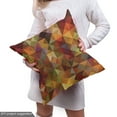 thumbnail image 4 of Ambesonne Colorful Fabric by the Yard Upholstery, Grid Mosaic Geometric, 3 Yards, Brown and Marigold, 4 of 4