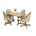 thumbnail image 6 of Caster Chair Company 5-Piece 42x[54/72] Caster Dining Set Wood Edge Laminate Table Top & Wheat Chairs, 6 of 15