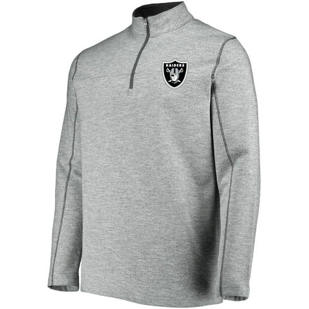 - Men's Majestic Heathered Gray Oakland Raiders Malt Quarter-Zip Pullover Jacket