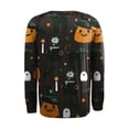 thumbnail image 4 of Arvbitana Women Halloween Pullover Long Sleeve Crew Neck Sweatshirt Pumpkin/Cat Print Hoodies Fall Tops Loose Casual Streetwear, 4 of 6