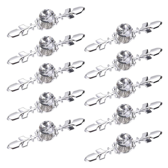 Tiradores para cajones y aparadores, pomos decorativos de cristal con forma de diamante con placa, pomos para puertas de armarios, paquete de 10