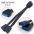 thumbnail image 2 of Motherboard USB Splitter Internal USB Extension Cable 19 Pin USB 3.0 1 to 2 Splitter Cable 20CM, 2 of 8