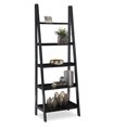 thumbnail image 2 of Aurora Ladder Bookshelf, Black, 2 of 7