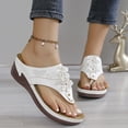 thumbnail image 3 of GUOBIOZIY Wedge Sandals for Women Dressy: Comfortable Cushion Footbed Walking Platform Shoes Summer Casual Womens Flip Flops(White,9), 3 of 7